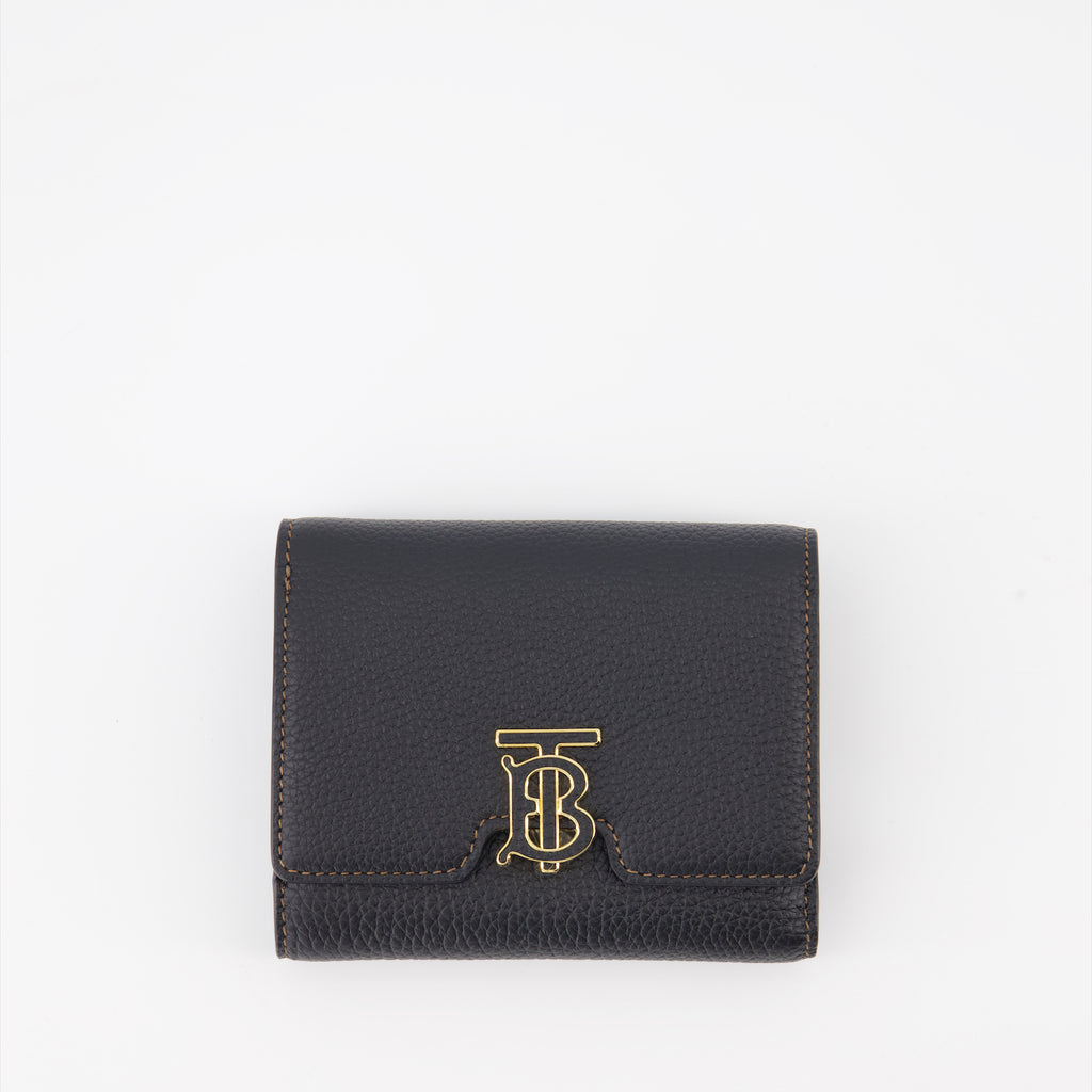 スモールレザーグッズ コンパクトTBウォレット Burberry 黒 女性
