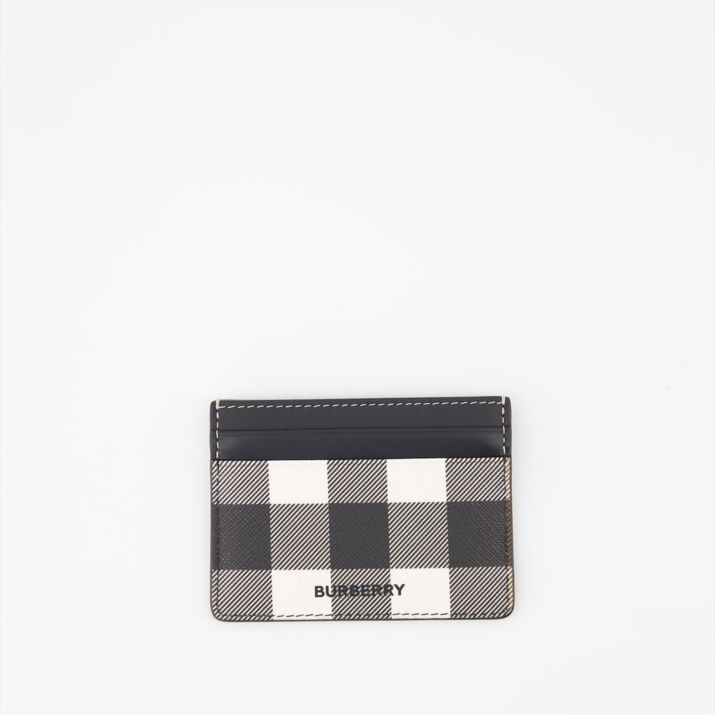 Piccola pelletteria Porte-cartes à carreaux Burberry Grigio Homme
