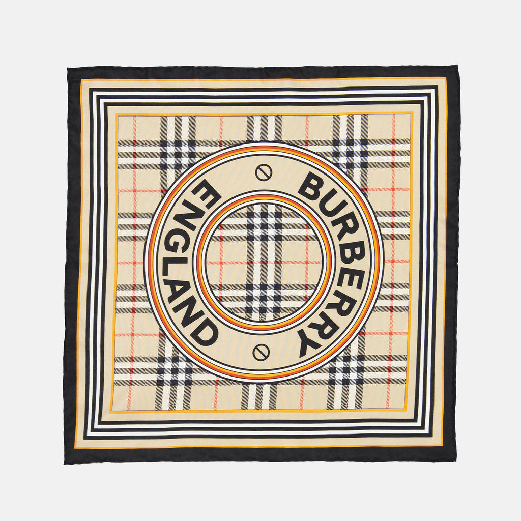 Écharpes, foulards et gants Foulard en soie à carreaux Burberry Beige Femme