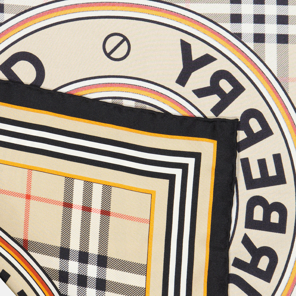 Écharpes, foulards et gants Foulard en soie à carreaux Burberry Beige Femme