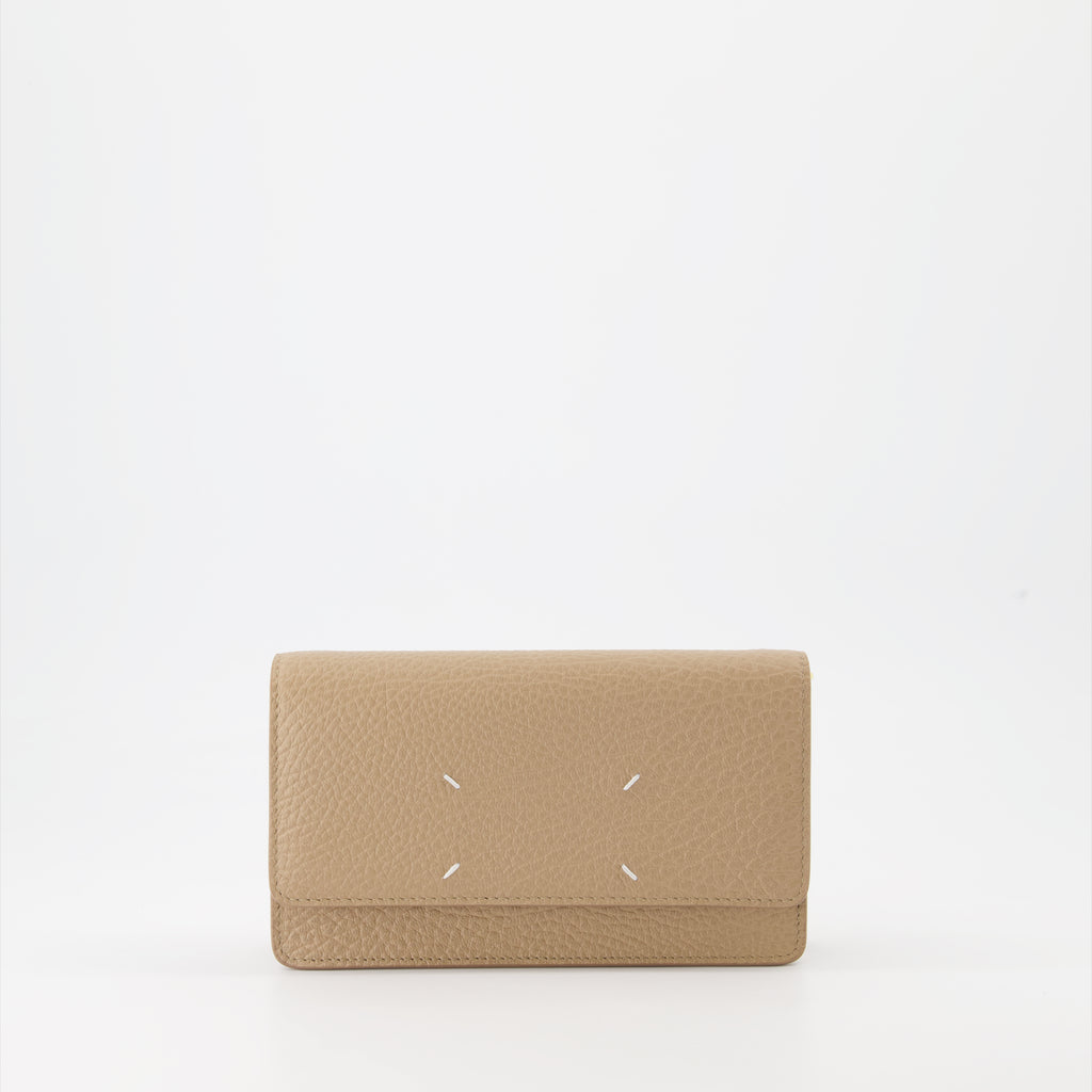 スモールレザーグッズ 4針チェーンウォレット Maison Margiela ベージュ 女性