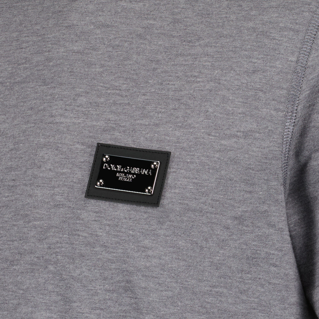 T-shirt T-shirt à logo plaque Dolce & Gabbana Grigio Homme