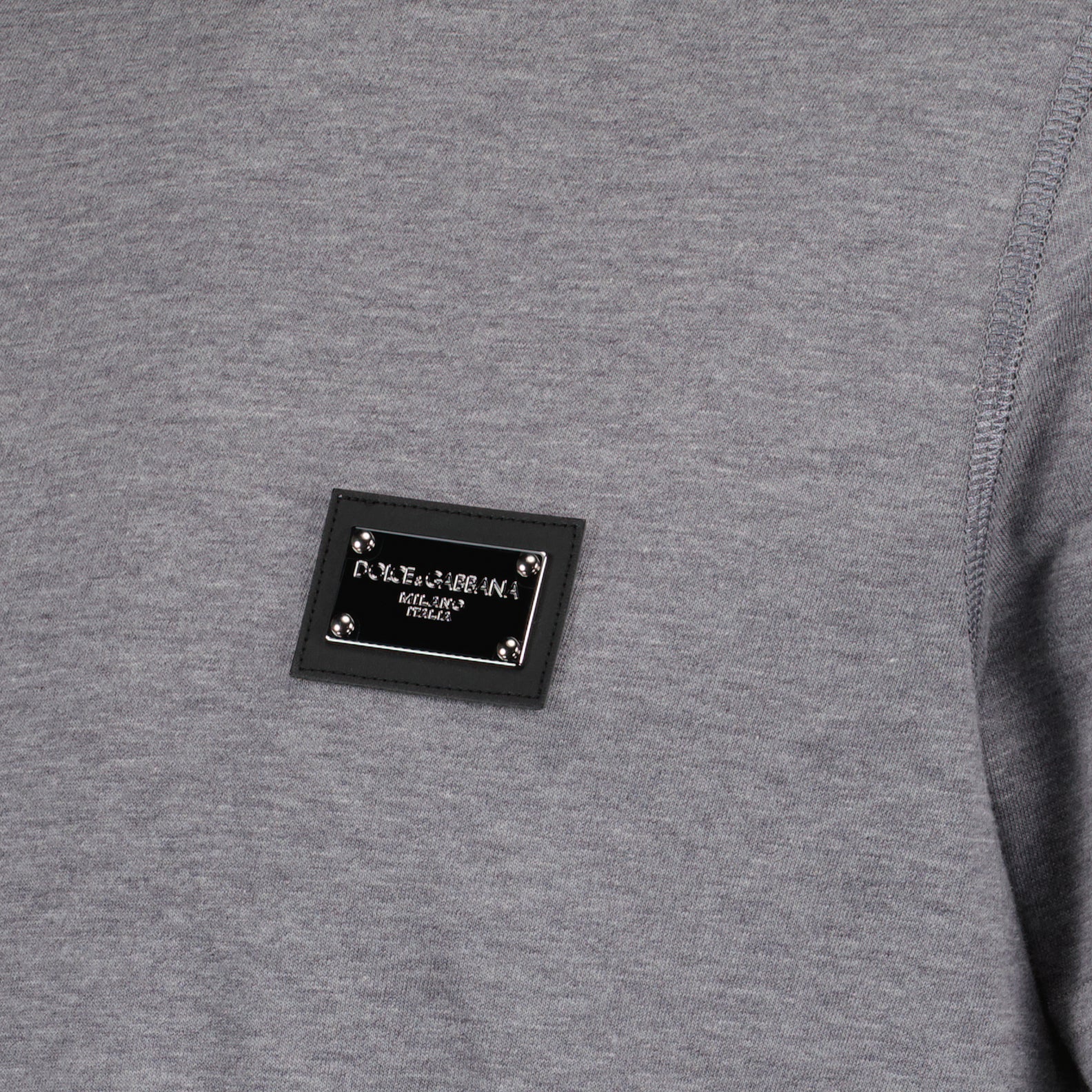 T-shirt T-shirt à logo plaque Dolce & Gabbana Grigio Homme