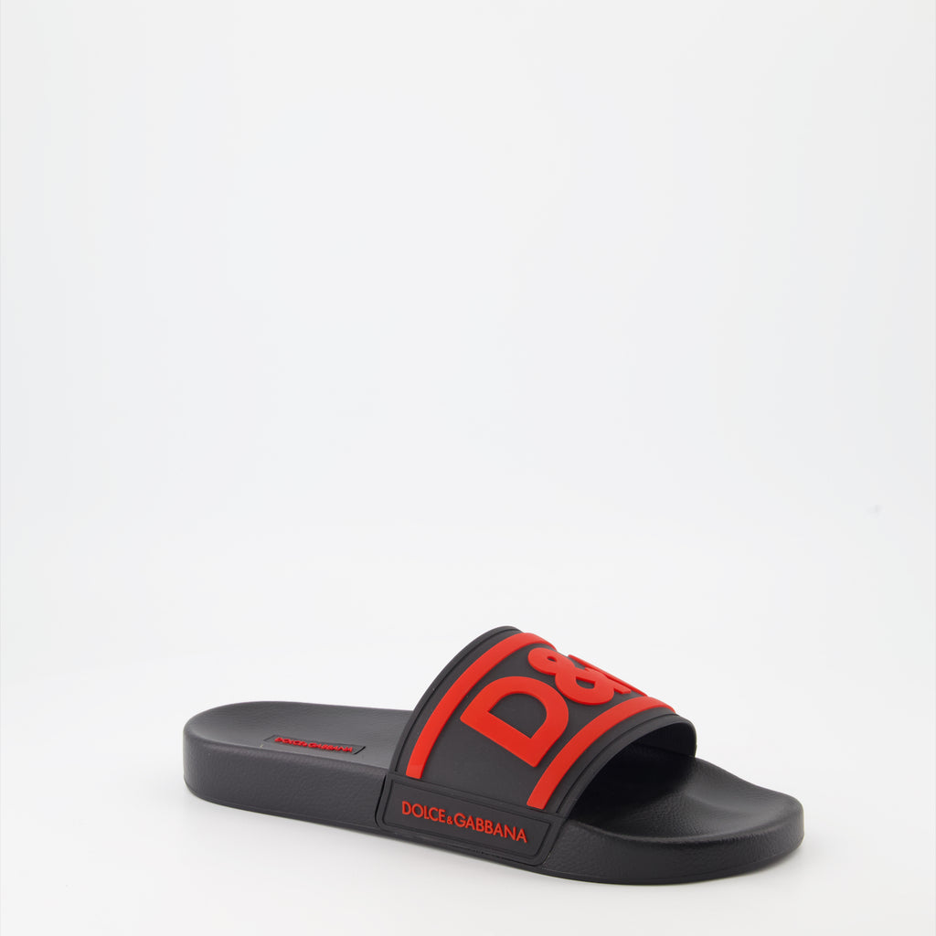 Sapatos abertos Claquettes D&G Dolce & Gabbana Preto Homme