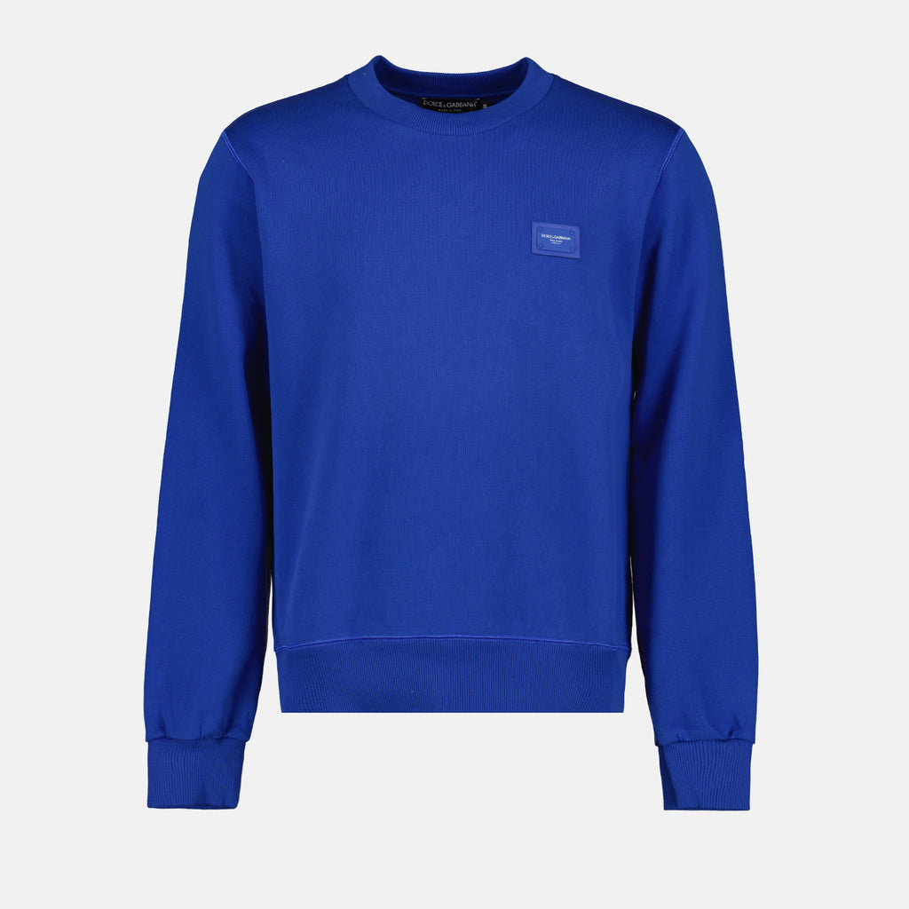 스웨트셔츠 Sweatshirt à logo plaque Dolce & Gabbana 파란색 Homme