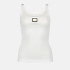 Tops Débardeur à logo plaque Dolce & Gabbana Branco Femme
