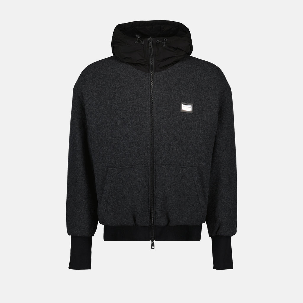 Jackets Logo Plaque Bomber Dolce & Gabbana Gray Homme