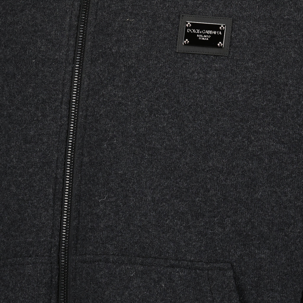 Jackets Logo Plaque Bomber Dolce & Gabbana Gray Homme