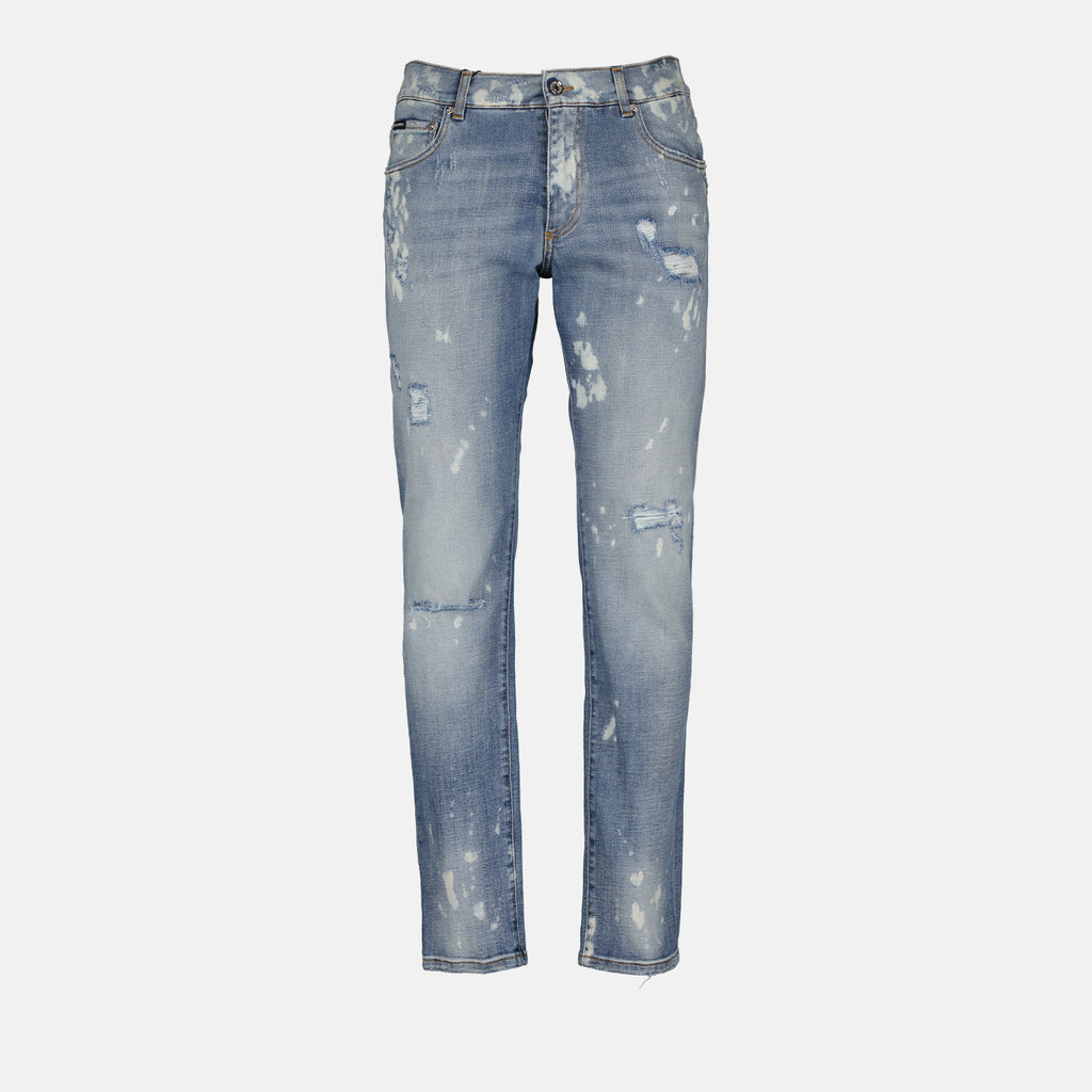 Pantalons Jean à effet usé Dolce & Gabbana Bleu Homme