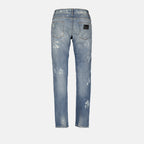 Pantalons Jean à effet usé Dolce & Gabbana Bleu Homme