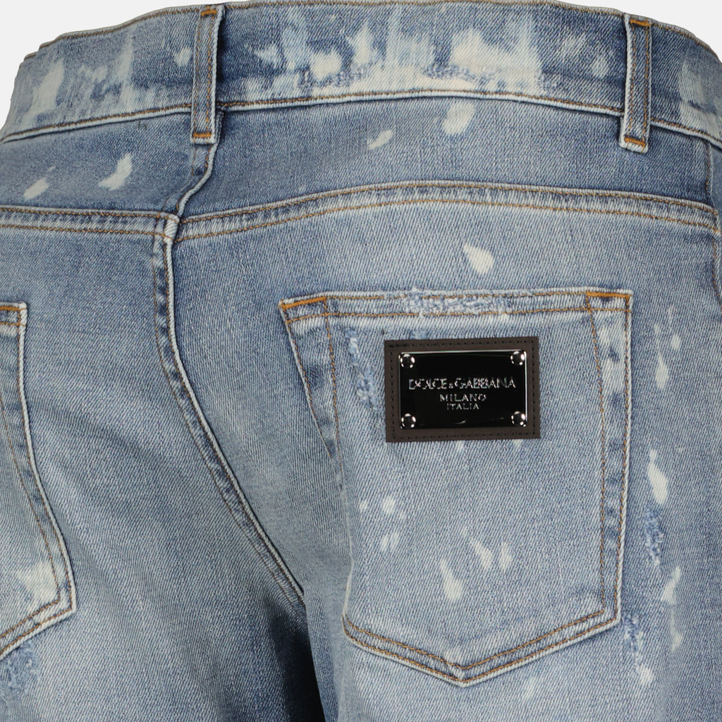 Pantalons Jean à effet usé Dolce & Gabbana Bleu Homme
