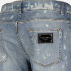Pantalons Jean à effet usé Dolce & Gabbana Bleu Homme