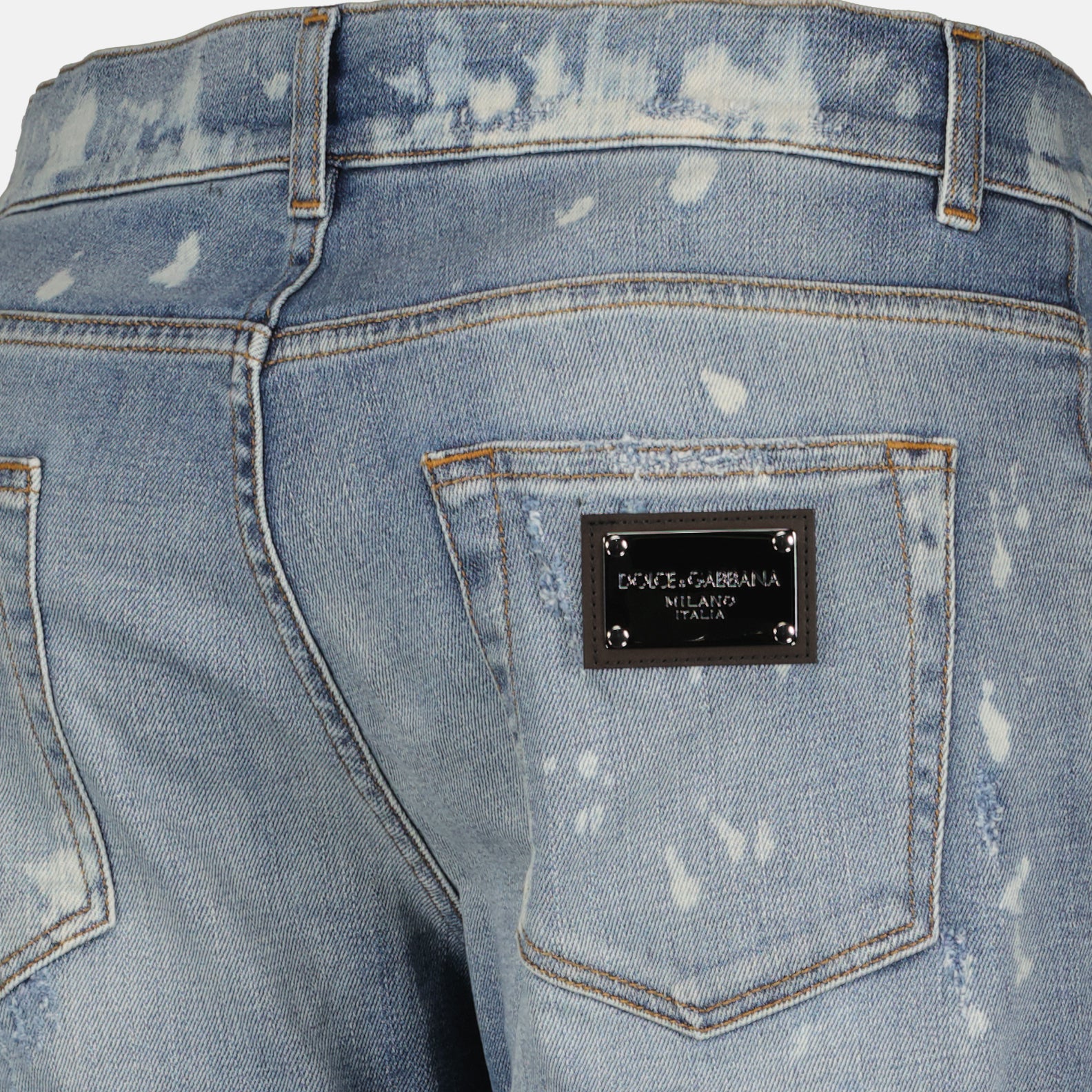 Pantalons Jean à effet usé Dolce & Gabbana Bleu Homme