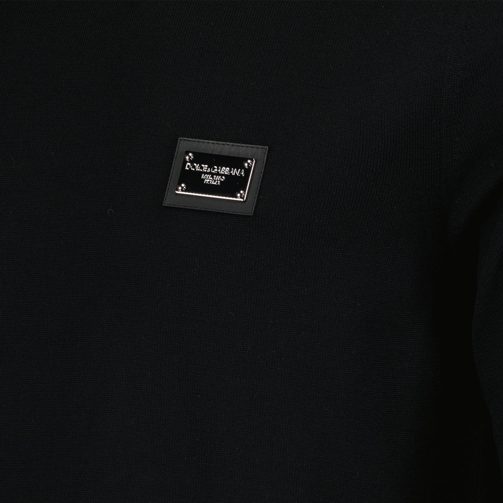 Prendas de punto Col roulé à logo plaque Dolce & Gabbana Negro Homme