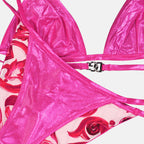 Moda de playa Bikini en tissu métallique Dolce & Gabbana Rosa Femme