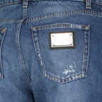 Pantalons Jean droit délavé Dolce & Gabbana Bleu Femme