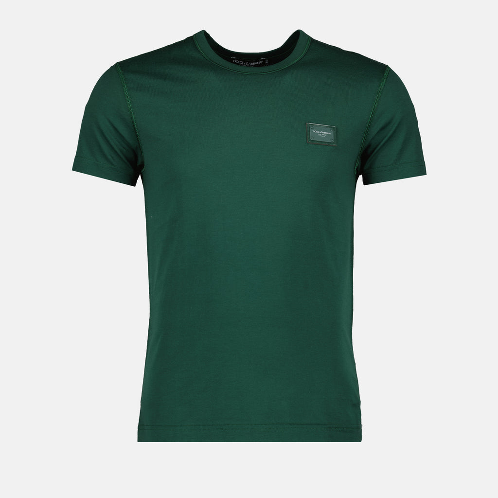 T-Shirts T-shirt à logo plaque Dolce & Gabbana Grün Homme