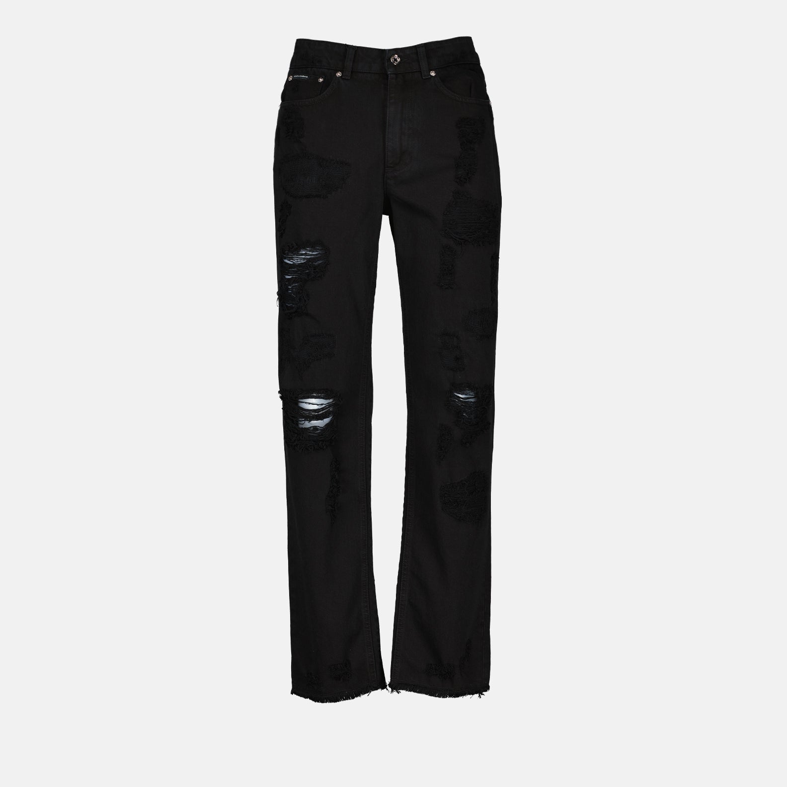 Pantalons Jean droit noir Dolce & Gabbana Noir Femme