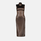 Vestidos Robe en satin brillant Dolce & Gabbana Marrom Femme