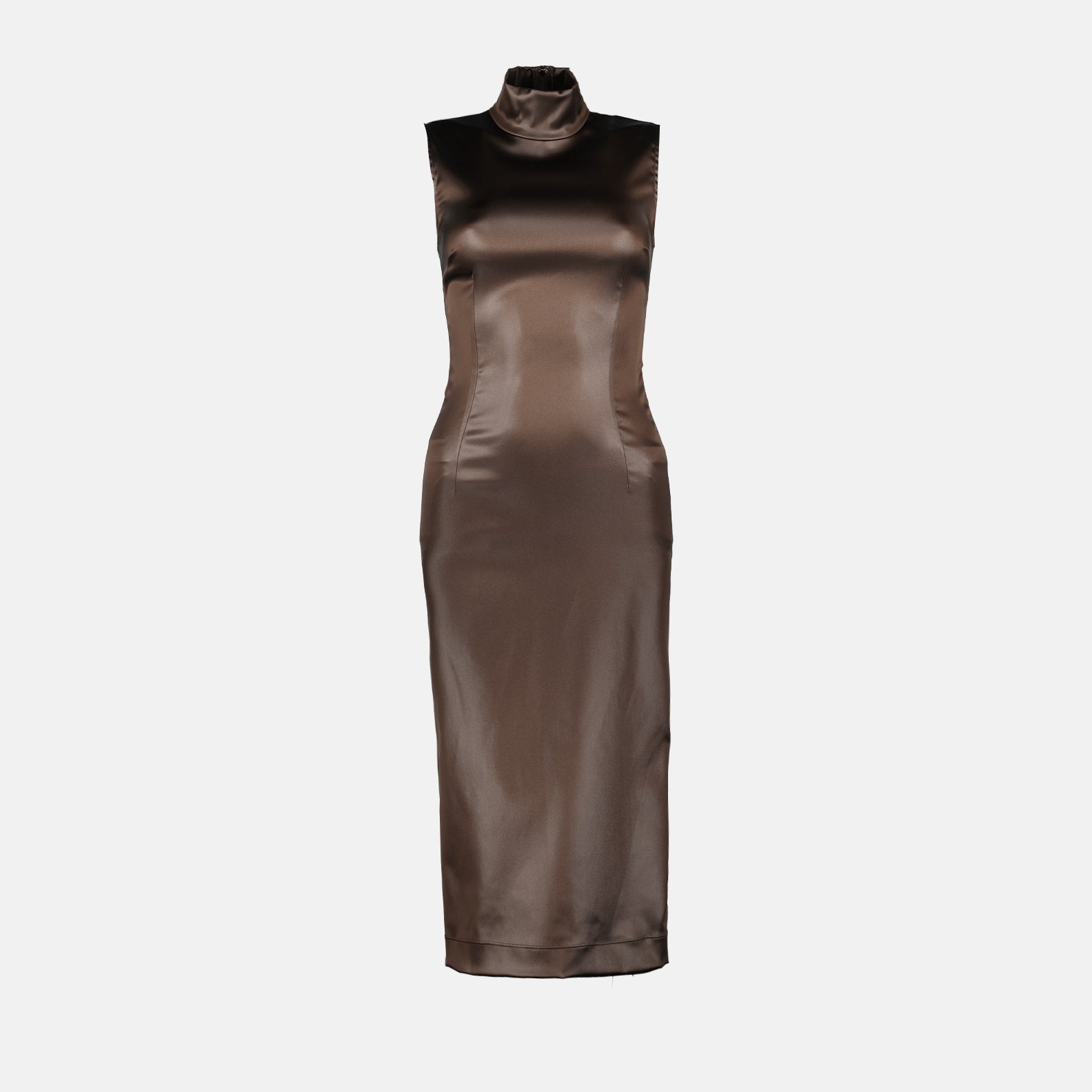 Vestidos Robe en satin brillant Dolce & Gabbana Marrom Femme