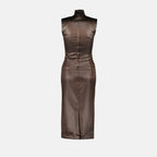 Vestidos Robe en satin brillant Dolce & Gabbana Marrom Femme