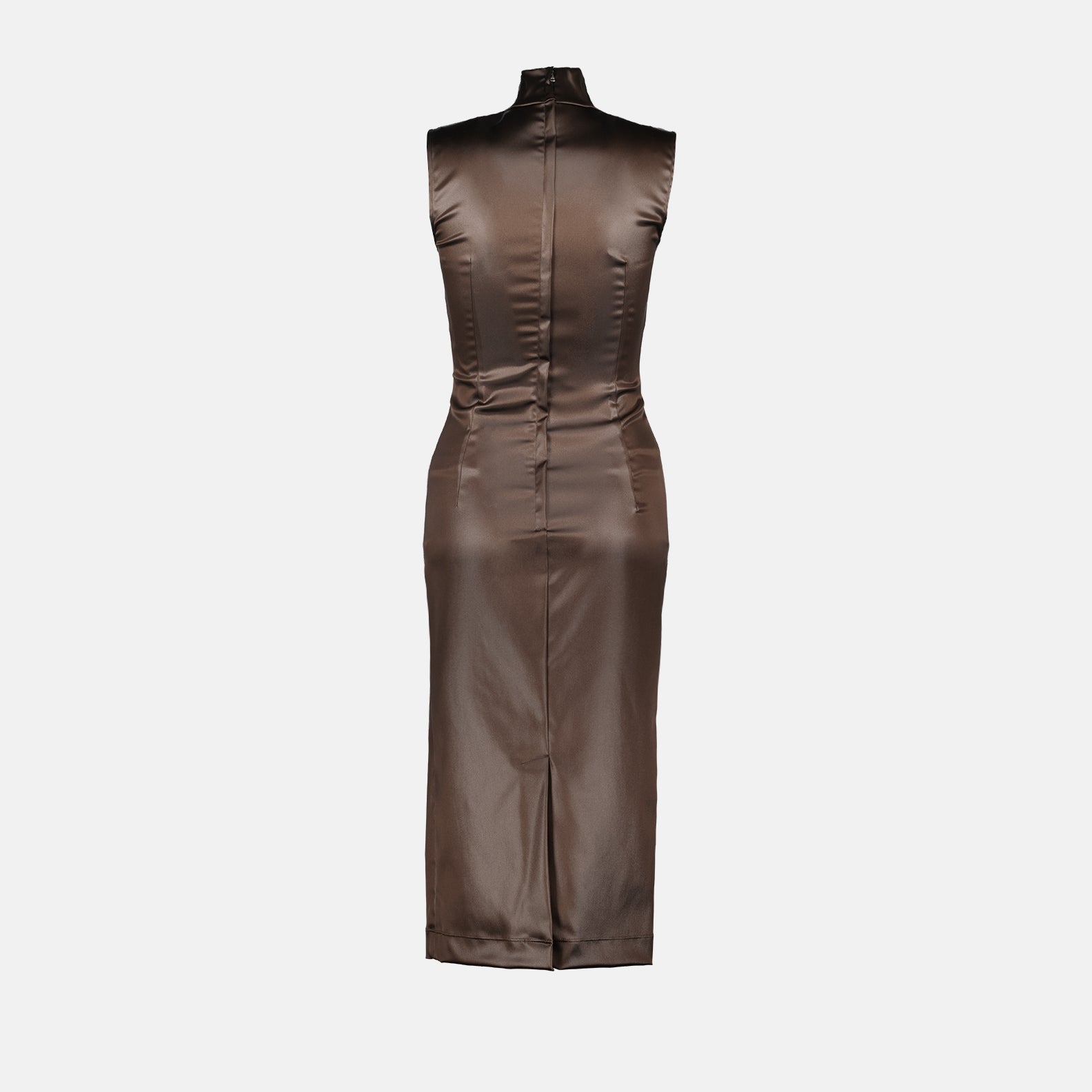 Vestidos Robe en satin brillant Dolce & Gabbana Marrom Femme