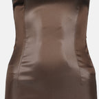 Vestidos Robe en satin brillant Dolce & Gabbana Marrom Femme