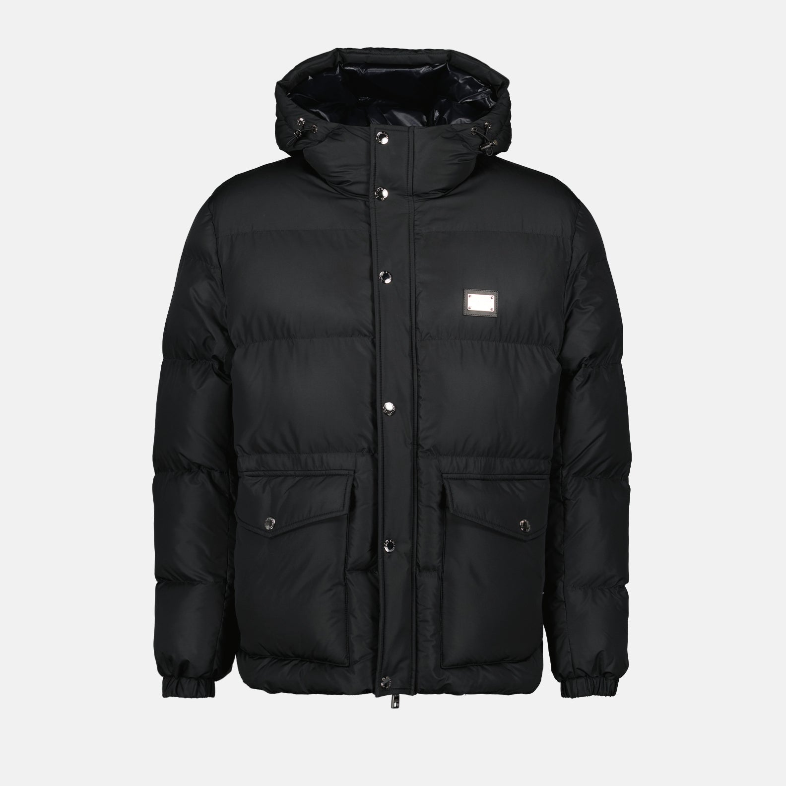 コート ロゴプレート ダウンジャケット Dolce & Gabbana 黒 男