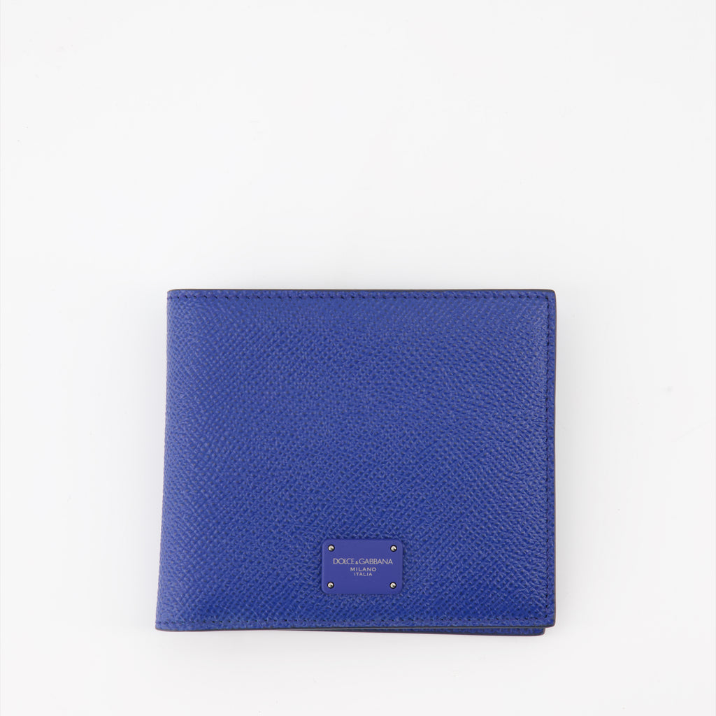 Pequeños artículos de cuero Portefeuille à logo plaque Dolce & Gabbana Azul Homme