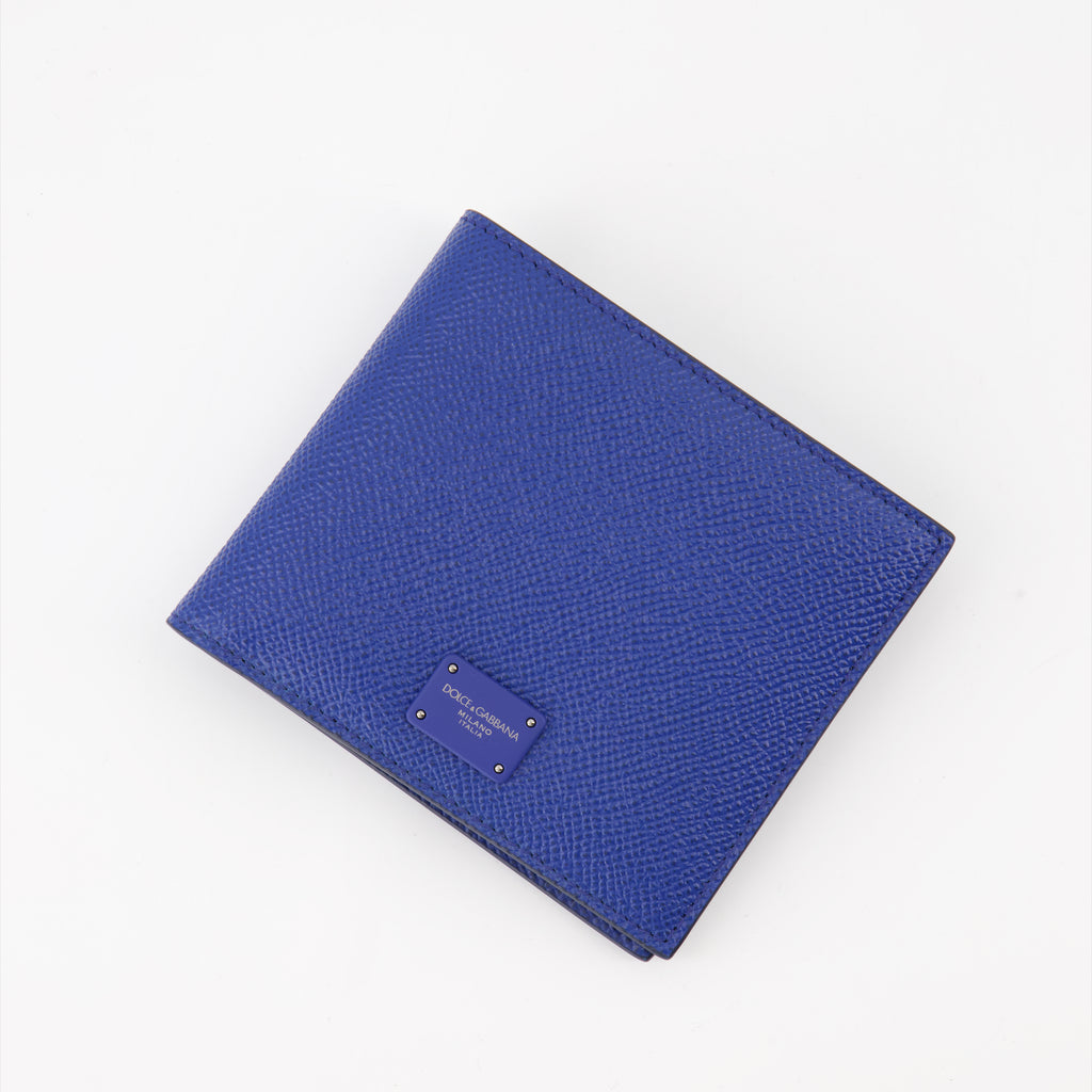Pequeños artículos de cuero Portefeuille à logo plaque Dolce & Gabbana Azul Homme