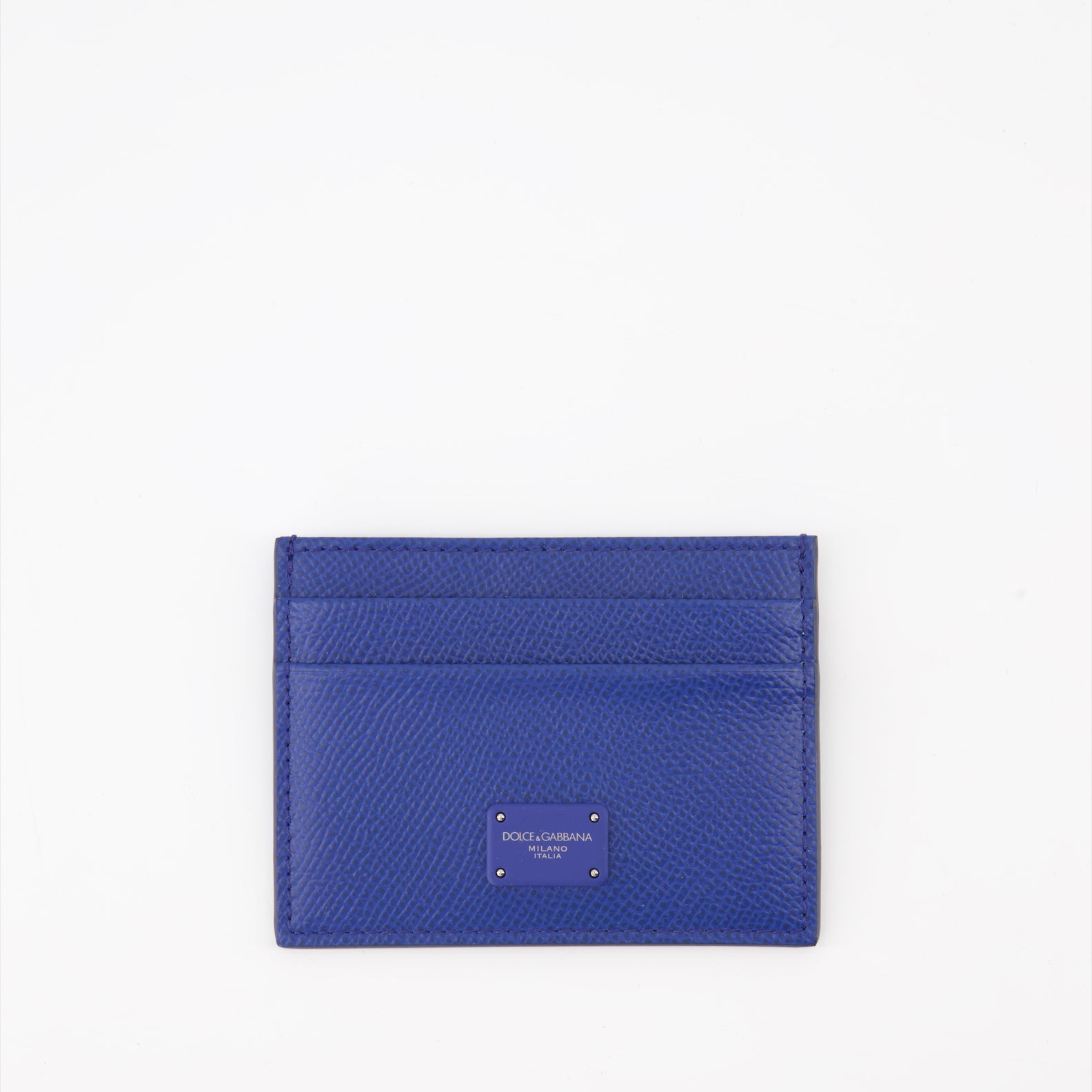 Small leather goods Logo plaque card holder Dolce & Gabbana Blue Man