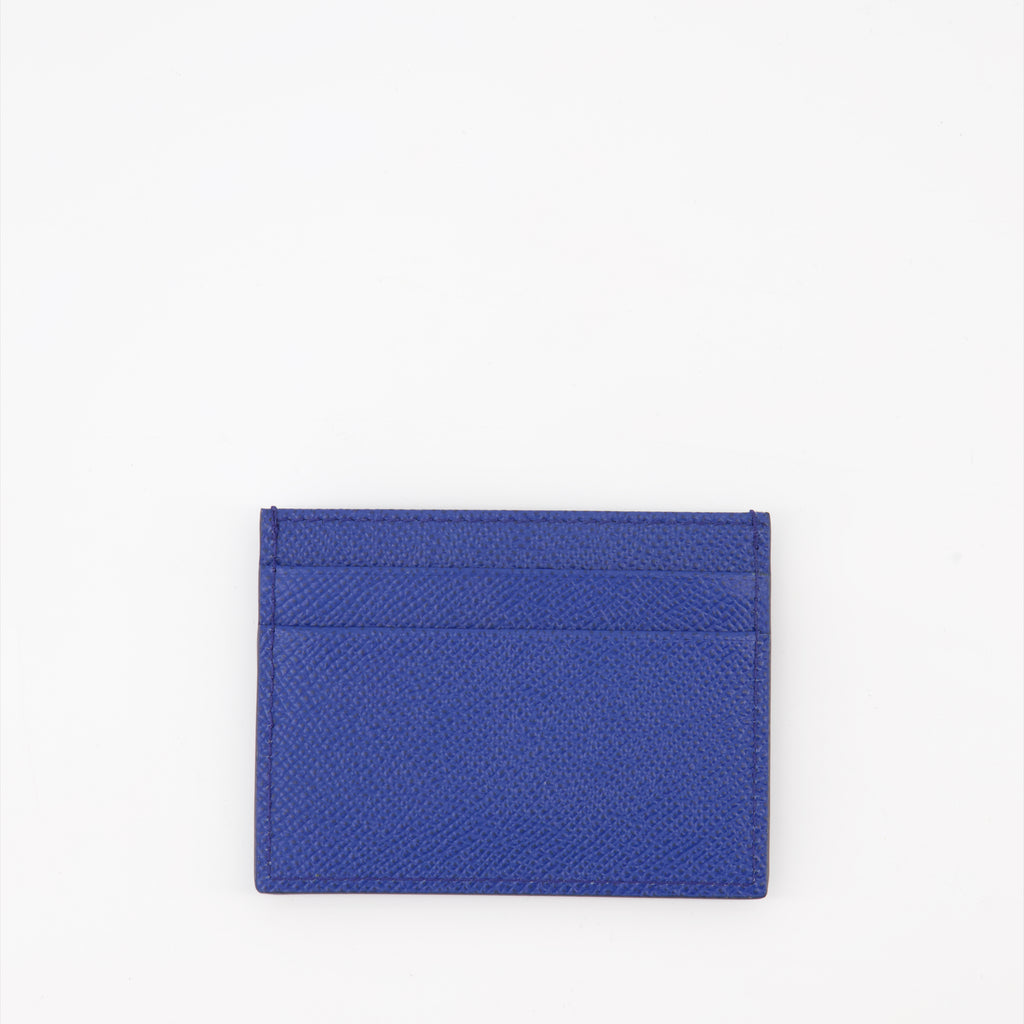 Small leather goods Logo plaque card holder Dolce & Gabbana Blue Man