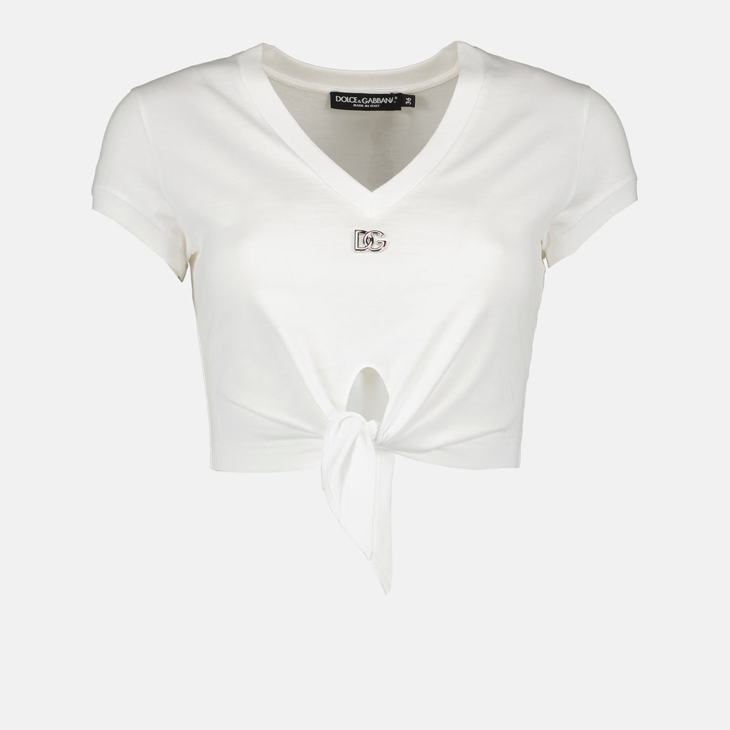 티셔츠 T-shirt crop DG Dolce & Gabbana 하얀색 Femme