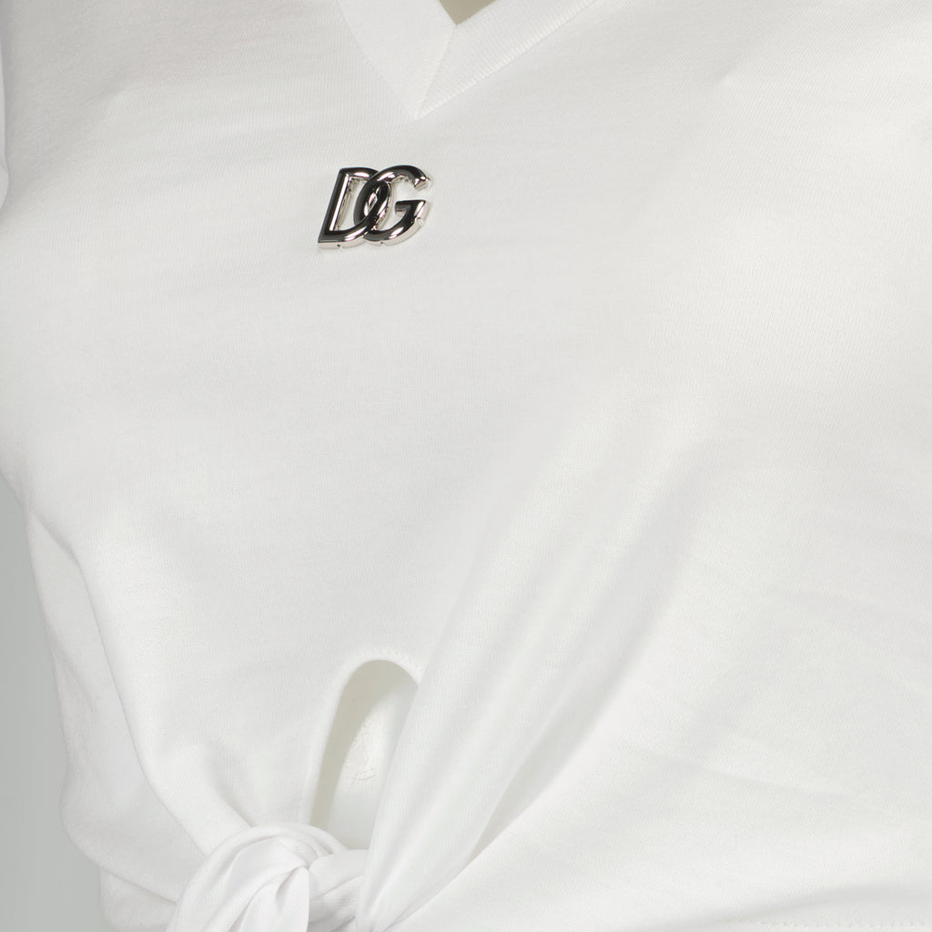 티셔츠 T-shirt crop DG Dolce & Gabbana 하얀색 Femme
