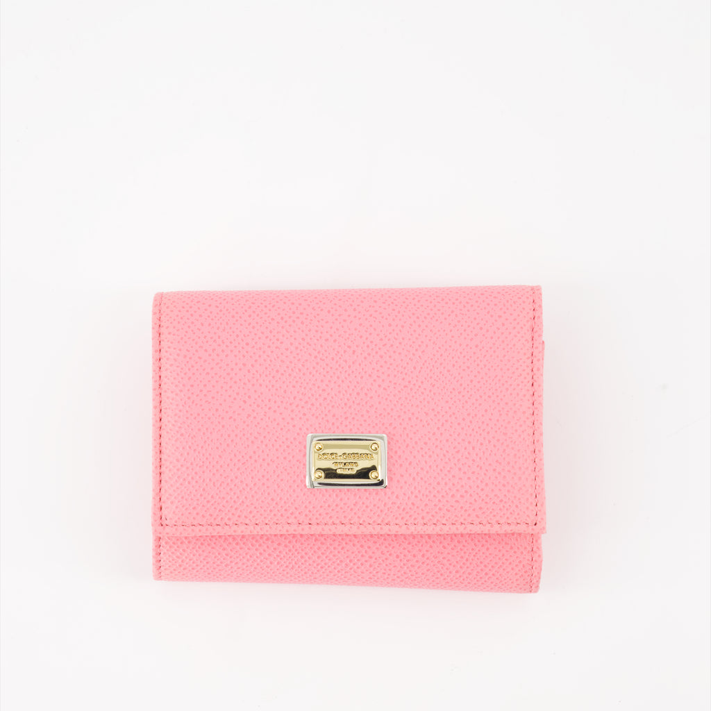 Small leather goods Logo plaque wallet Dolce & Gabbana Pink Women