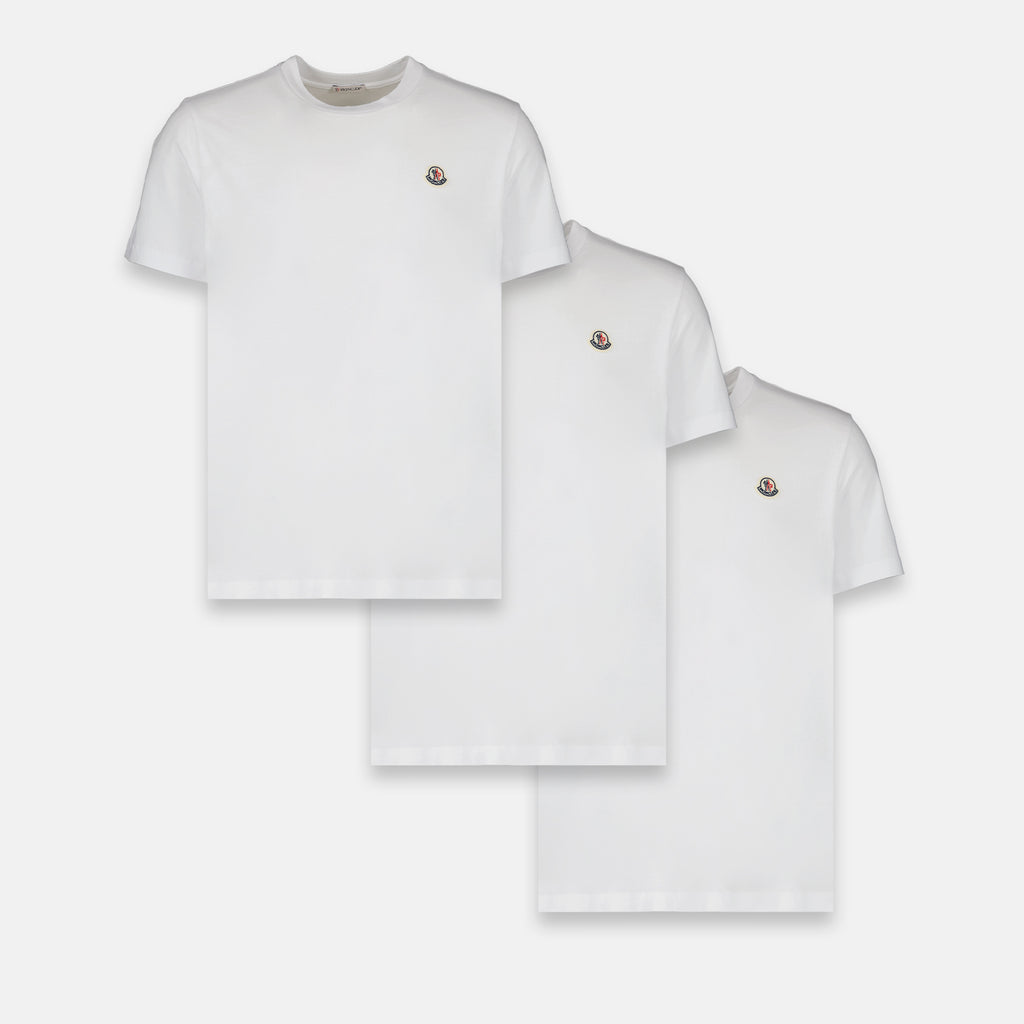 T-shirt Lot de T-shirts à logo Moncler Bianco Homme