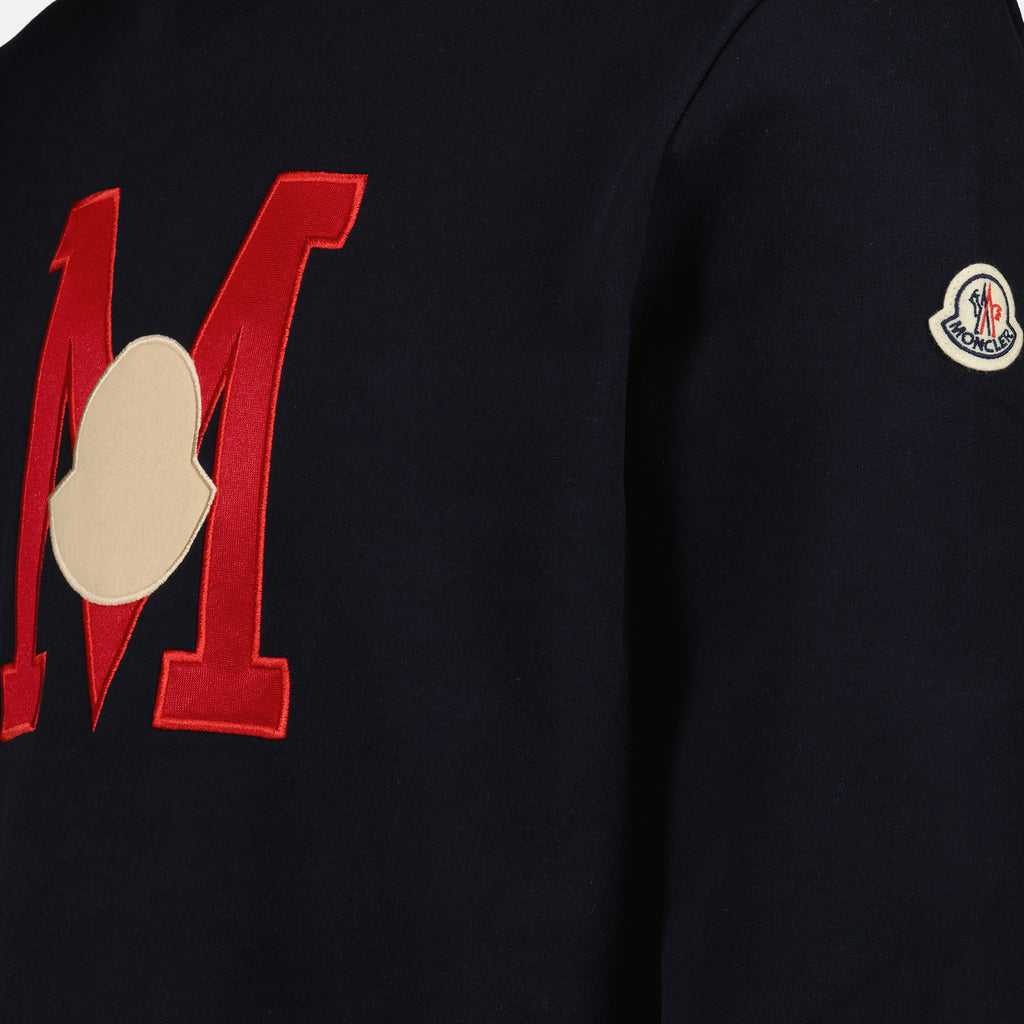 Sweatshirts Sweat à capuche à logo Moncler Bleu Homme
