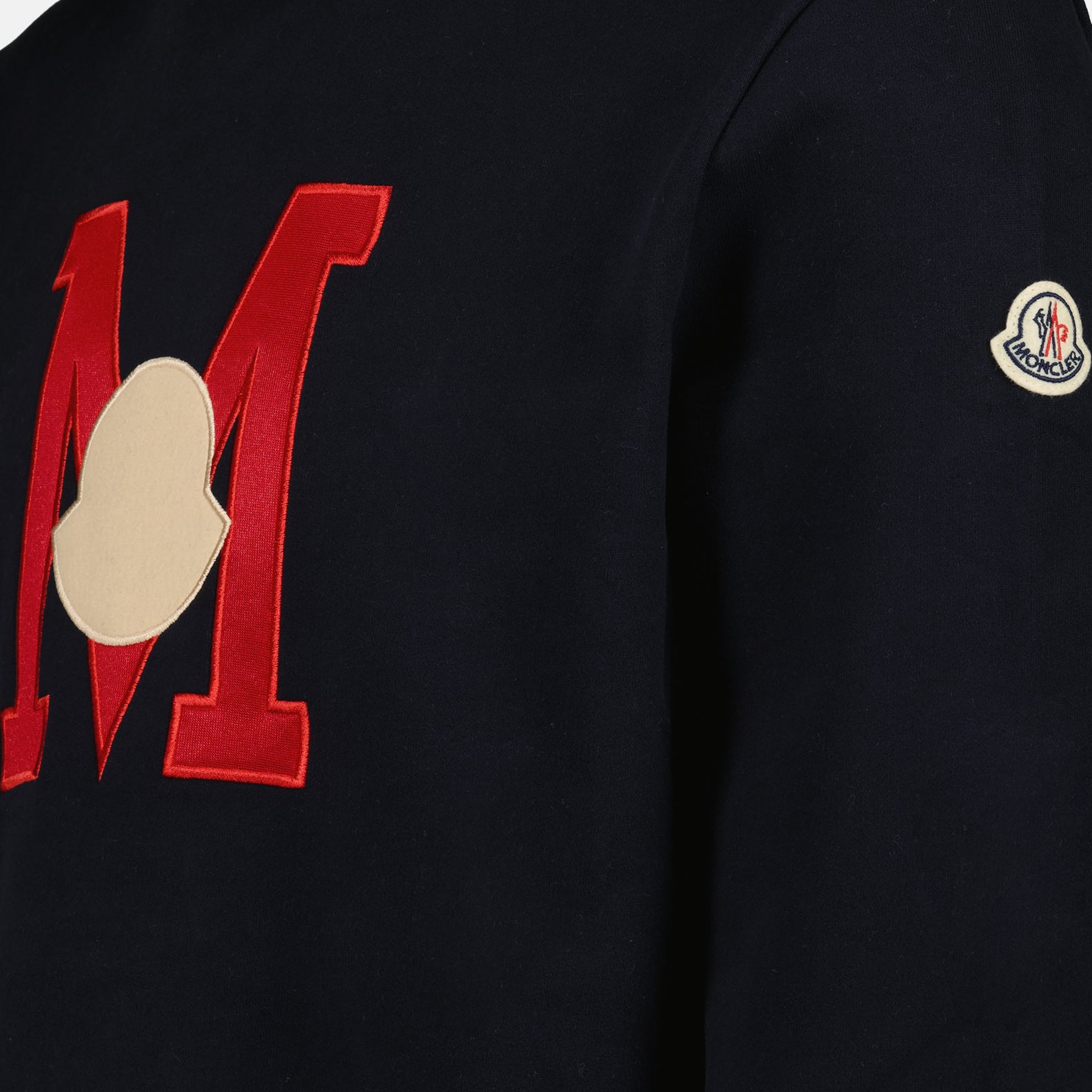 Sweatshirts Sweat à capuche à logo Moncler Bleu Homme