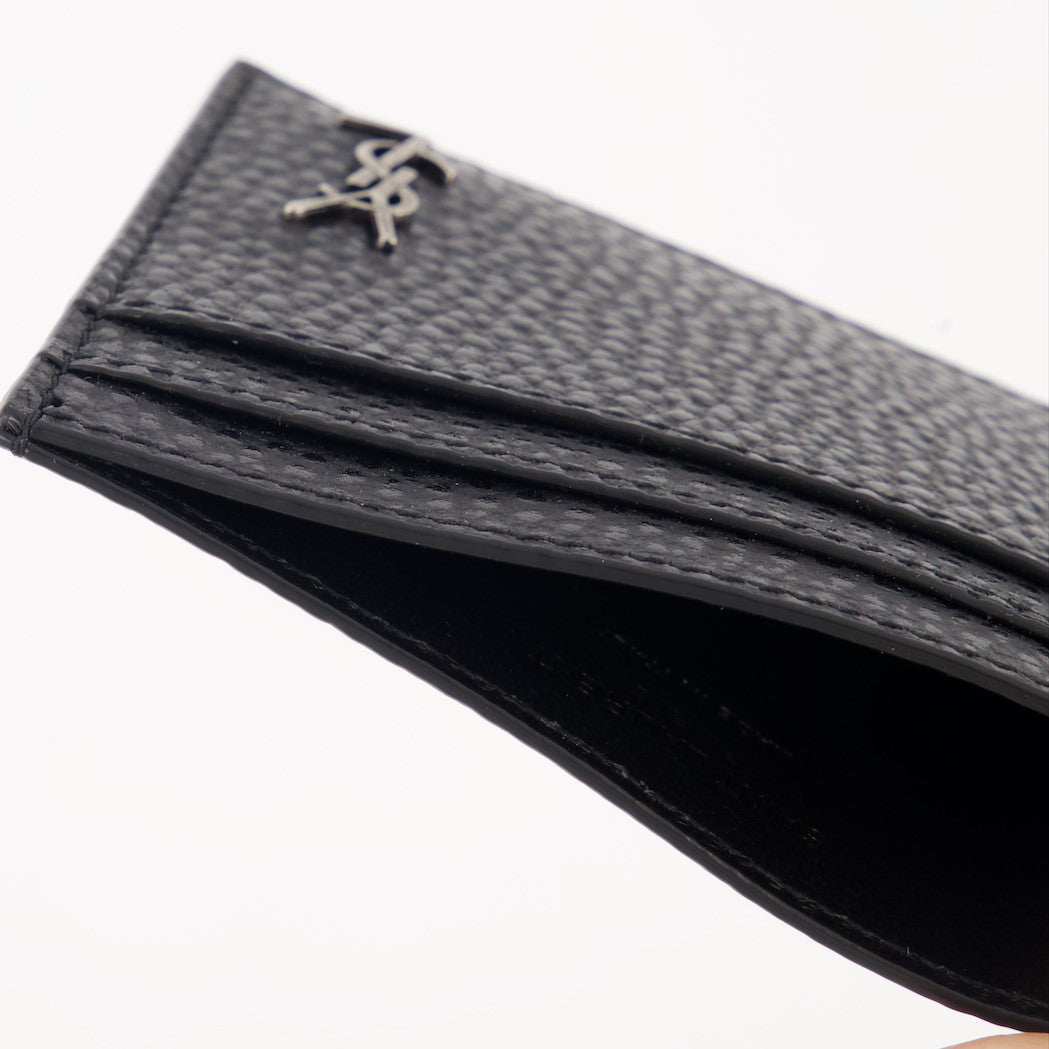 Small leather goods Cassandre leather card holder Saint Laurent Black Man