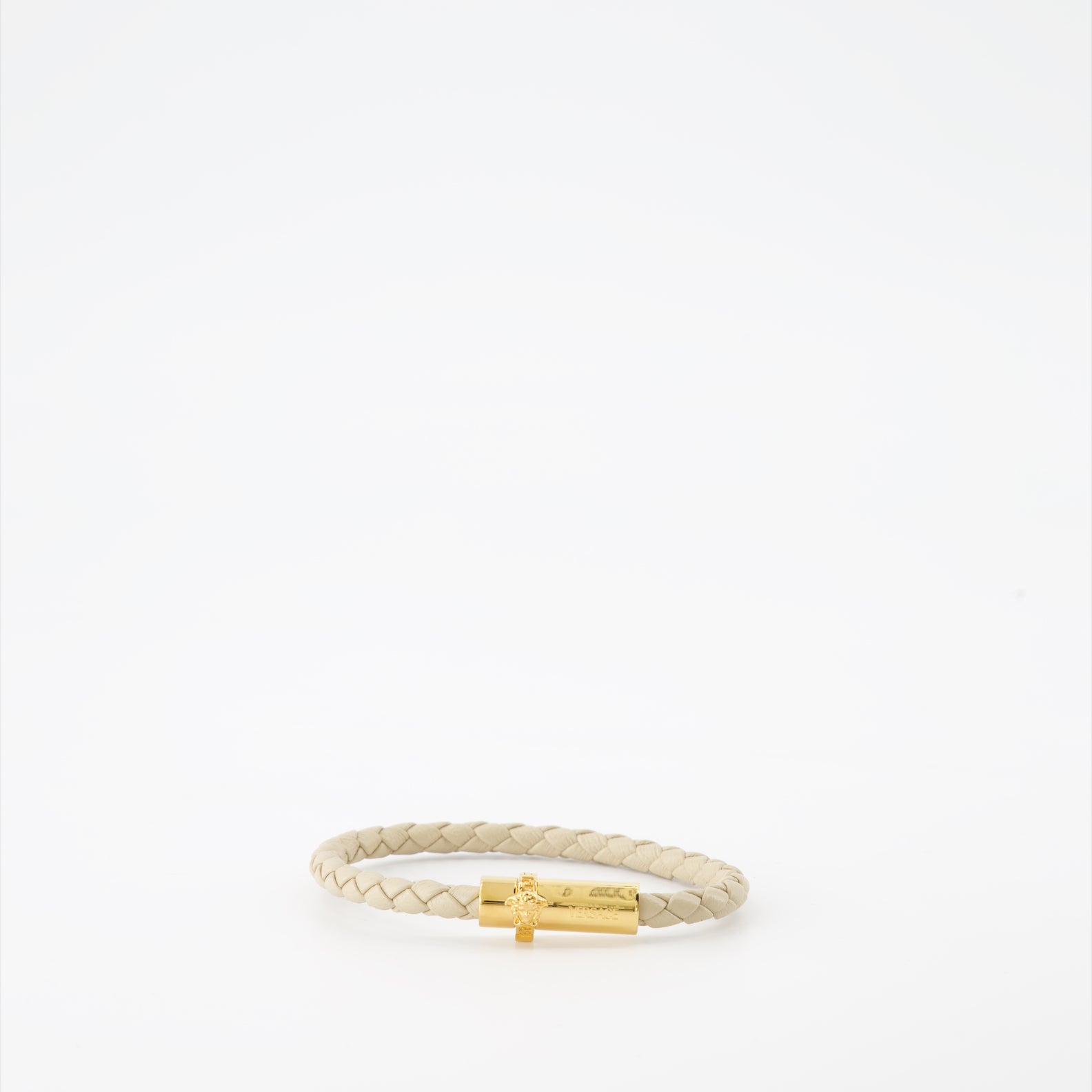 Bijoux Bracelet en cuir tressé Versace Beige Unisexe