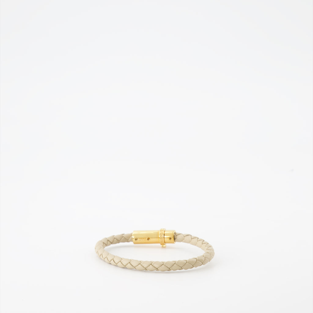 Bijoux Bracelet en cuir tressé Versace Beige Unisexe