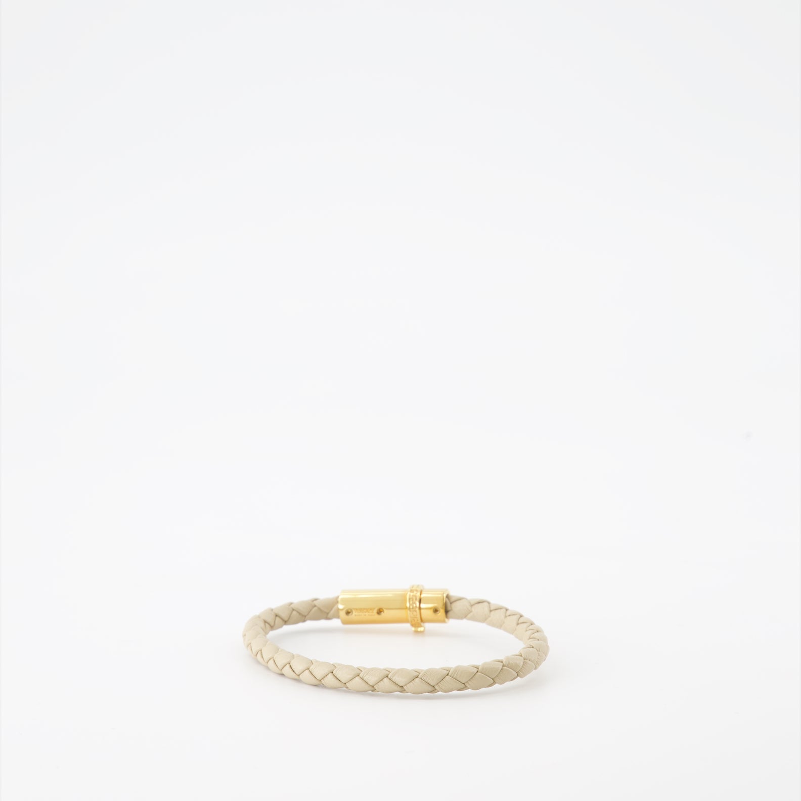 Bijoux Bracelet en cuir tressé Versace Beige Unisexe