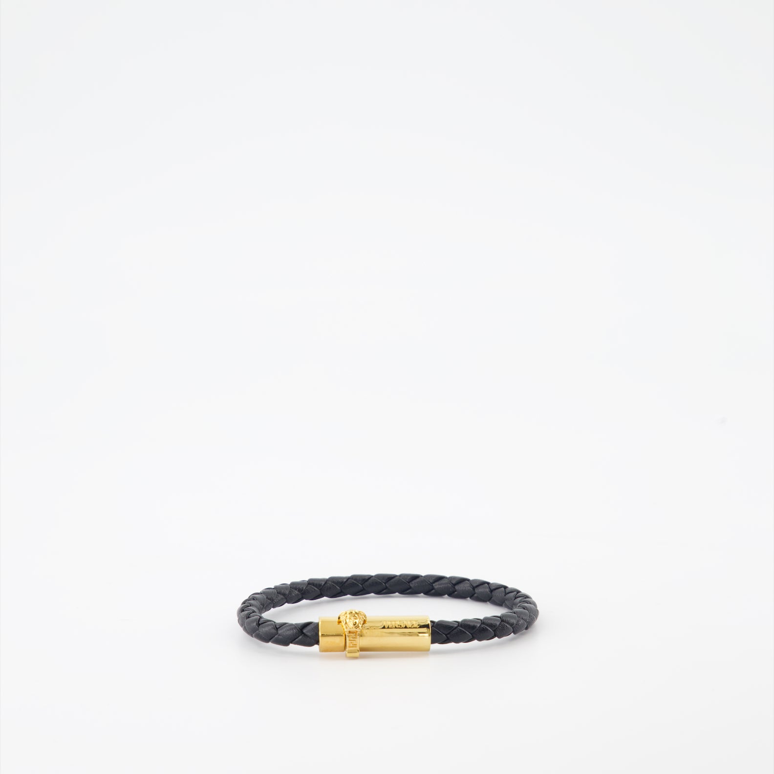 Bijoux Bracelet en cuir tressé Versace Noir Unisexe