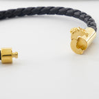 Bijoux Bracelet en cuir tressé Versace Noir Unisexe
