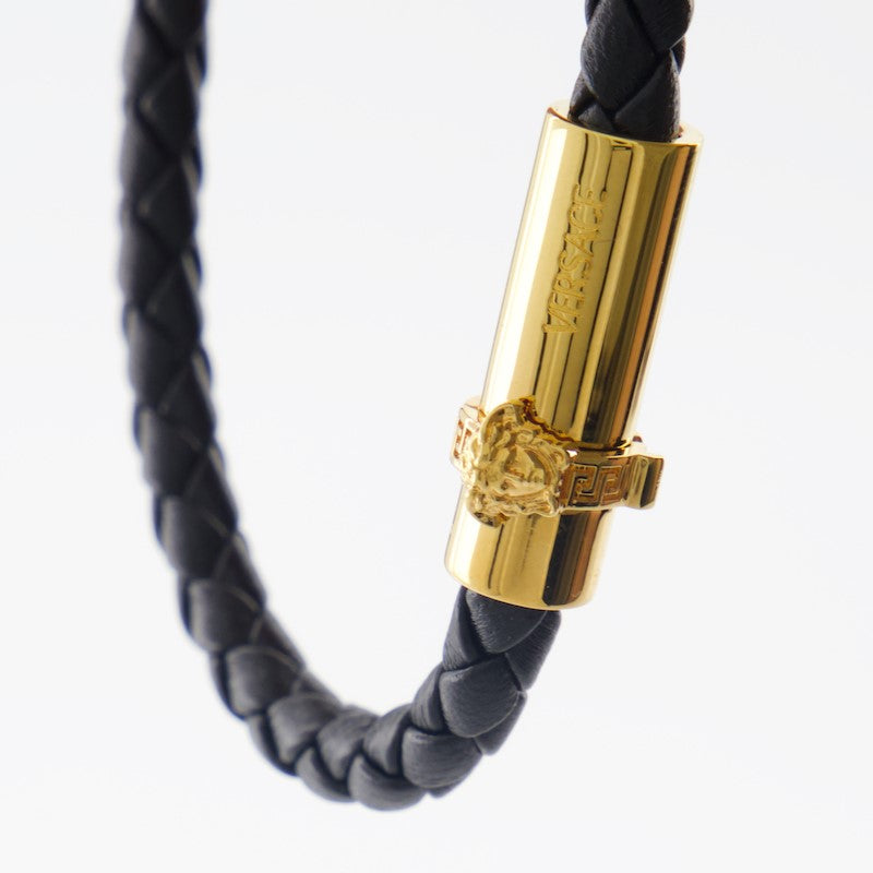 Bijoux Bracelet en cuir tressé Versace Noir Unisexe