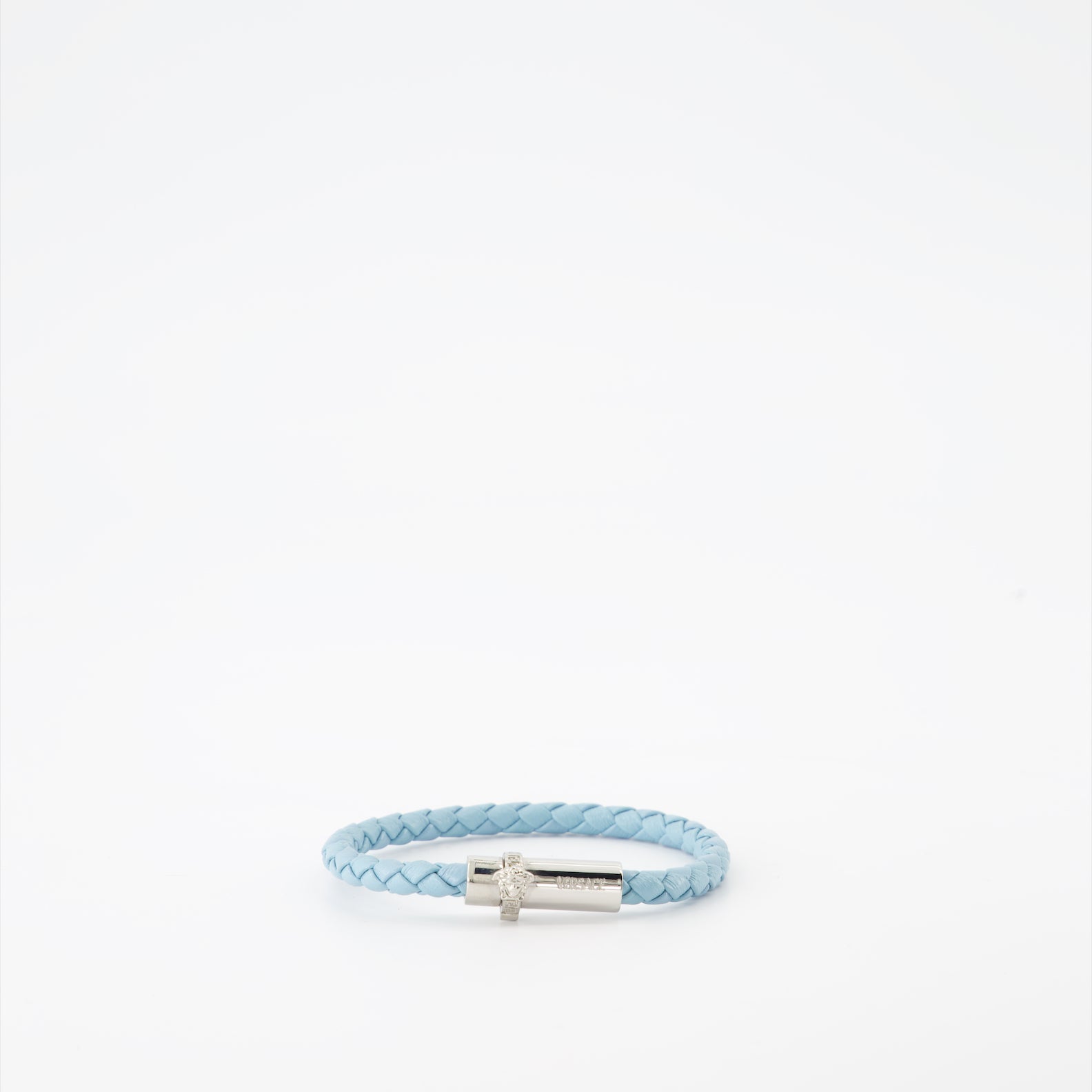 Bijoux Bracelet en cuir tressé Versace Bleu Unisexe