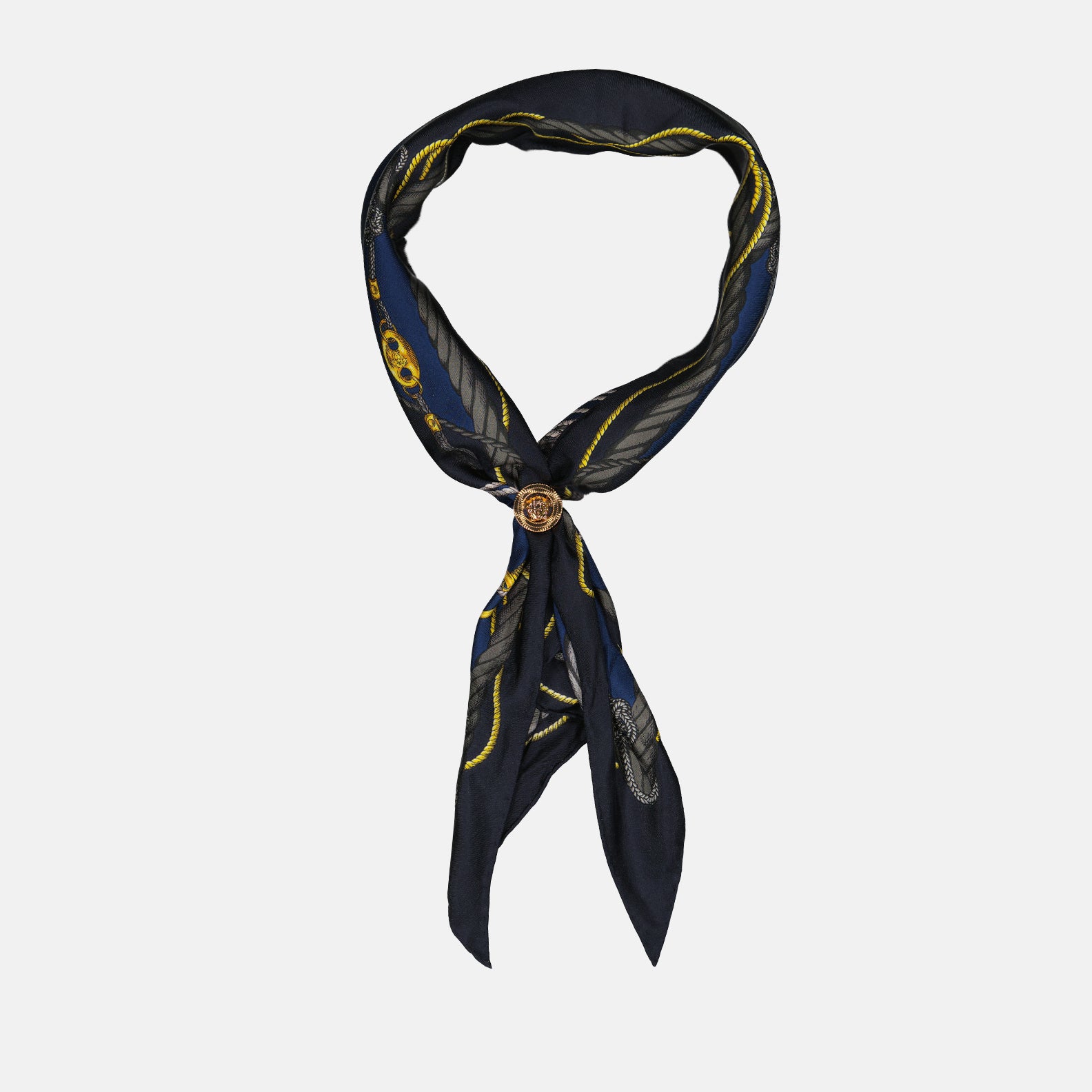 Écharpes, foulards et gants Foulard en soie Nautical Versace Bleu Unisexe