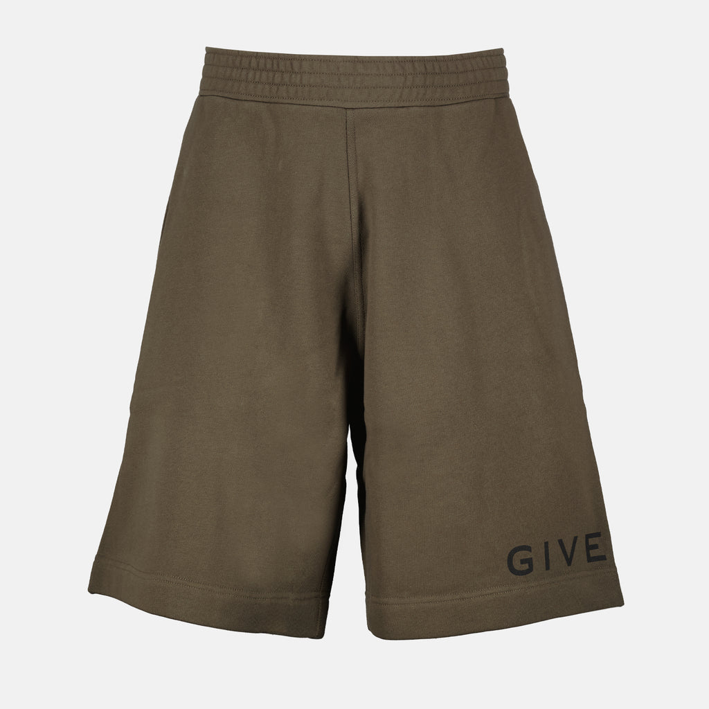 쇼츠 Short en coton Givenchy 카키색 옷감 Homme