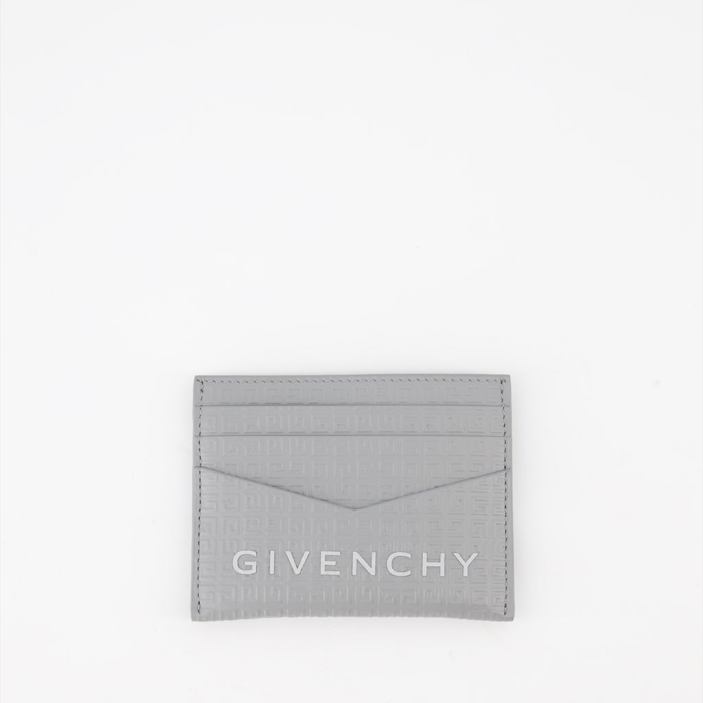 Small leather goods Micro 4G Leather Card Holder Givenchy Gray Man