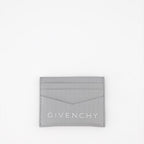 Small leather goods Micro 4G Leather Card Holder Givenchy Gray Man